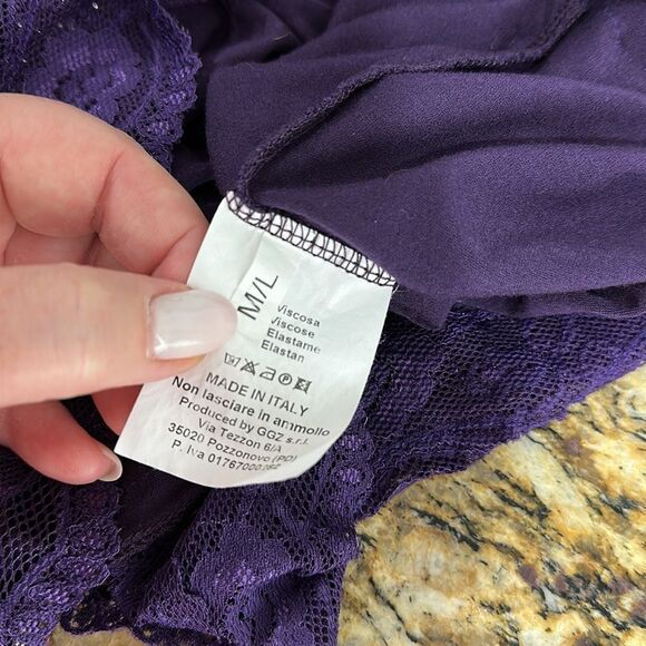 ViColo Northland Spaghetti Straps Lace Trim V-neck Cami Top In Purple Size M/L - Picture 5 of 7